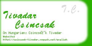 tivadar csincsak business card